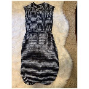 Navy Blue and white striped dress